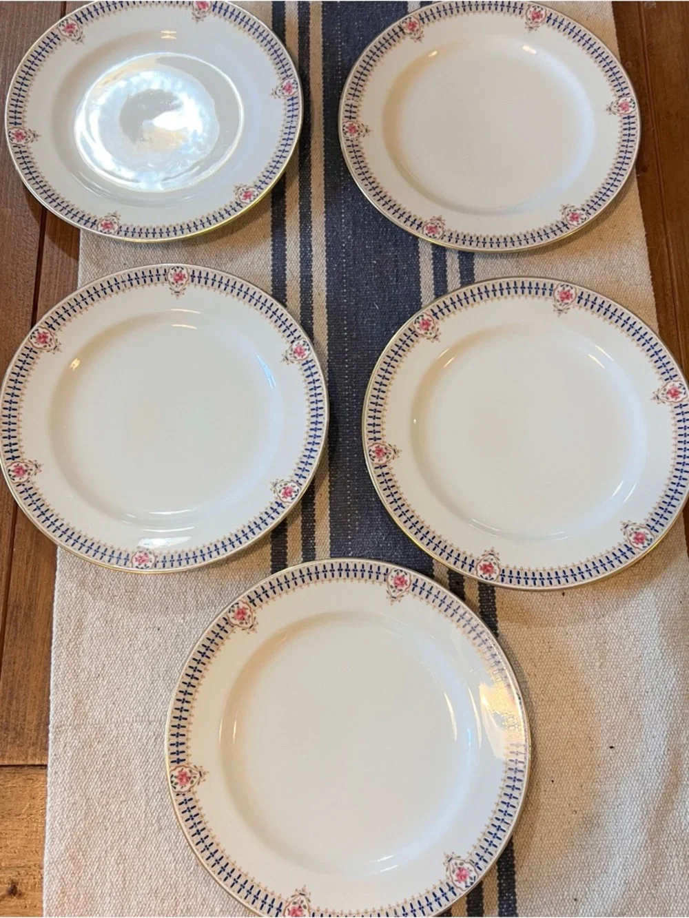 5 Antique Limoges Salad Side Plates – C. Ahrenfeldt Dulin & Martin Gold Floral